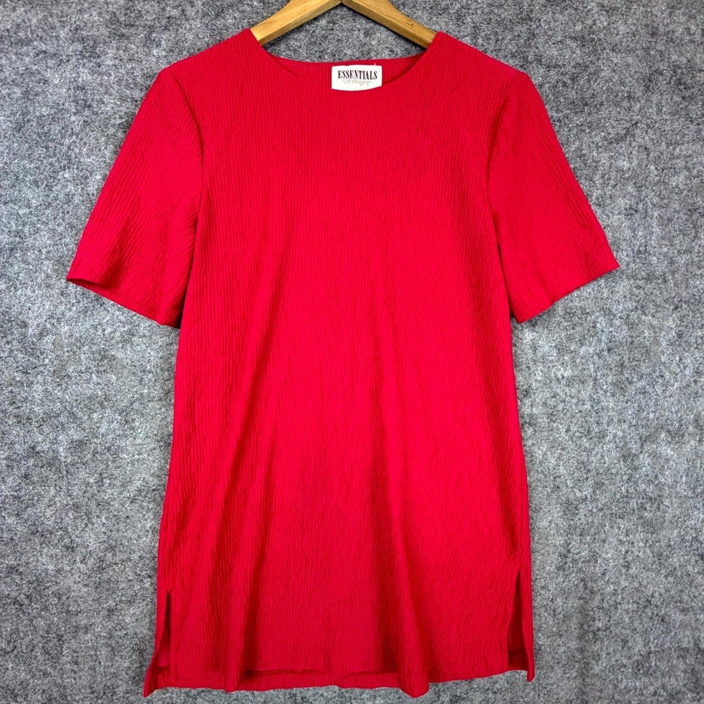 Vintage Essentials by Worthington Tunic‎ Top Womens S Red Casual Basics Layering